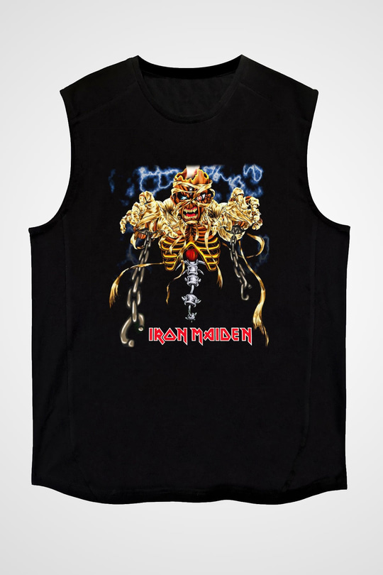 Iron Maiden Siyah Unisex Kolsuz Tişört