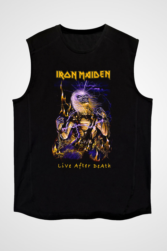 Iron Maiden Siyah Unisex Kolsuz Tişört