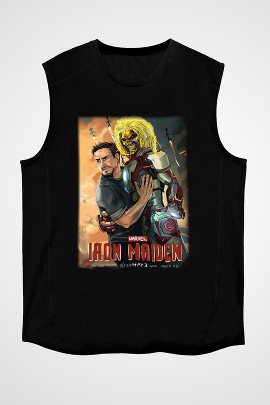 Iron Maiden Siyah Unisex Kolsuz Tişört
