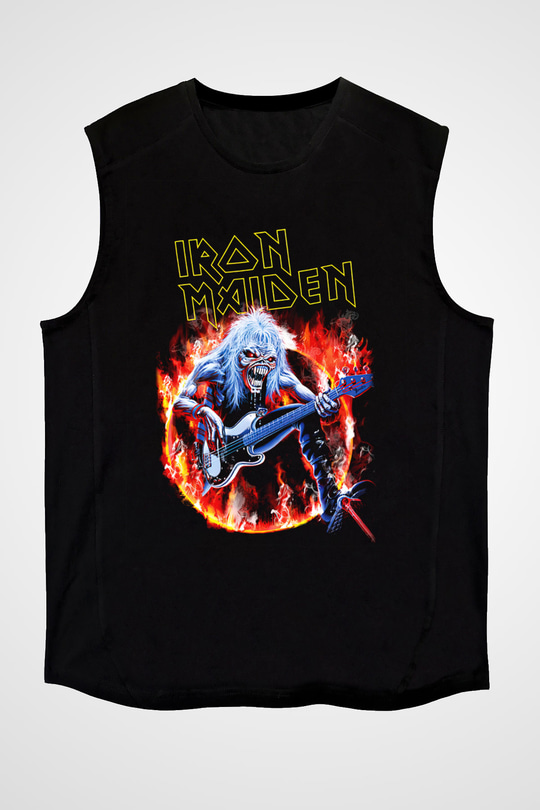 Iron Maiden Siyah Unisex Kolsuz Tişört