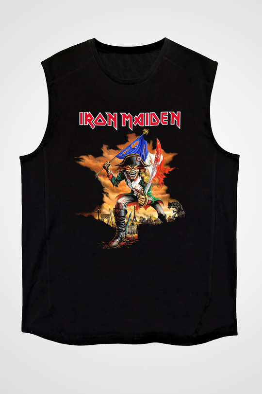 Iron Maiden Siyah Unisex Kolsuz Tişört