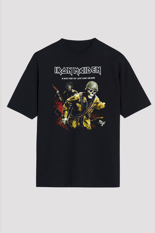 Iron Maiden Siyah Unisex Oversize Tişört T-Shirt