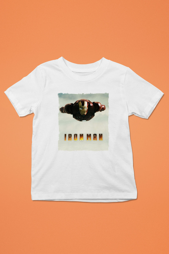 Iron Man Beyaz Unisex Çocuk Tişört