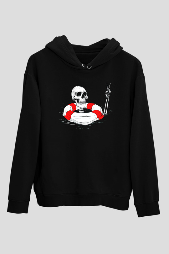 İskeletSiyah  Unisex Hoodie
