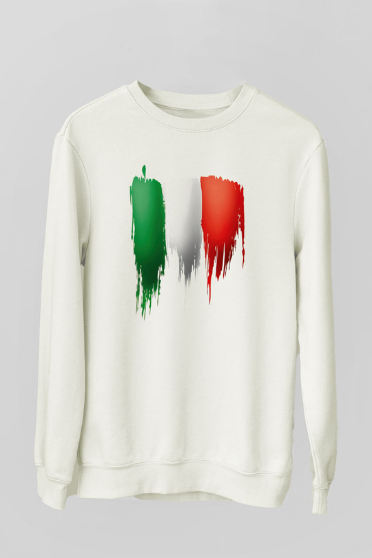 İtalya Beyaz Unisex Sweatshirt