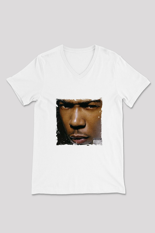 Ja Rule Baskılı Beyaz V Yaka Unisex Tişört