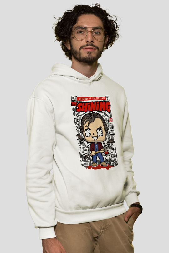 Jack Torrance The Shining Baskılı Unisex Beyaz Hoodie