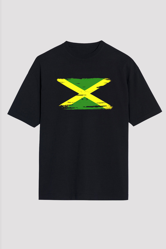 Jamaika Siyah Oversize Tişört Oversize T-shirt - TişörtFabrikası