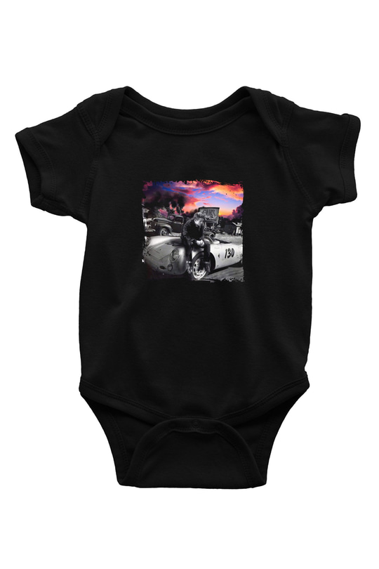 James Dean Baskılı Unisex Siyah Bebek Body - Zıbın