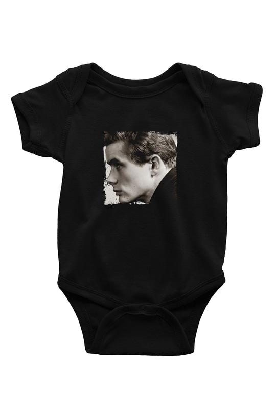 James Dean Baskılı Unisex Siyah Bebek Body - Zıbın