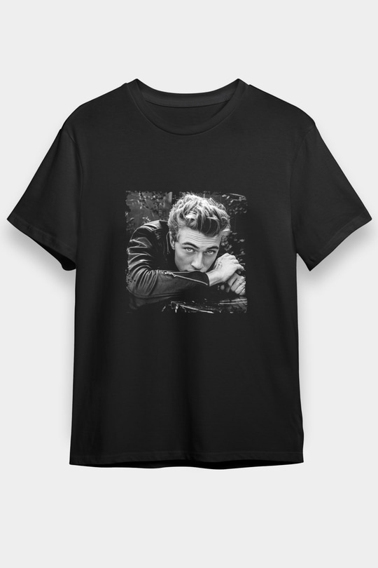 James Dean Baskılı Unisex Siyah Tişört