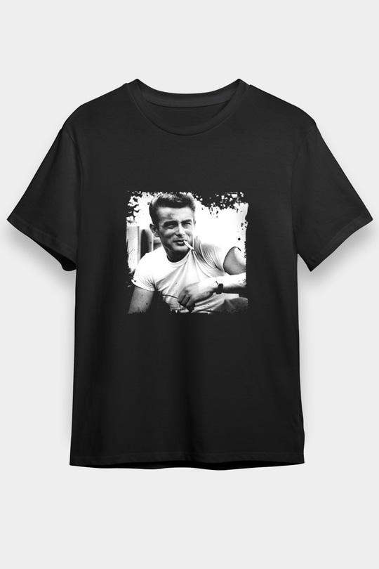 James Dean Baskılı Unisex Siyah Tişört