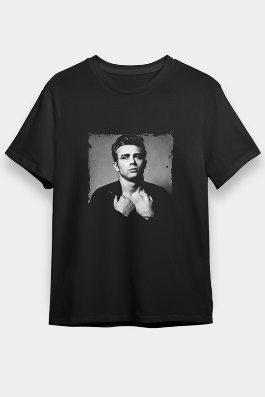 James Dean Baskılı Unisex Siyah Tişört
