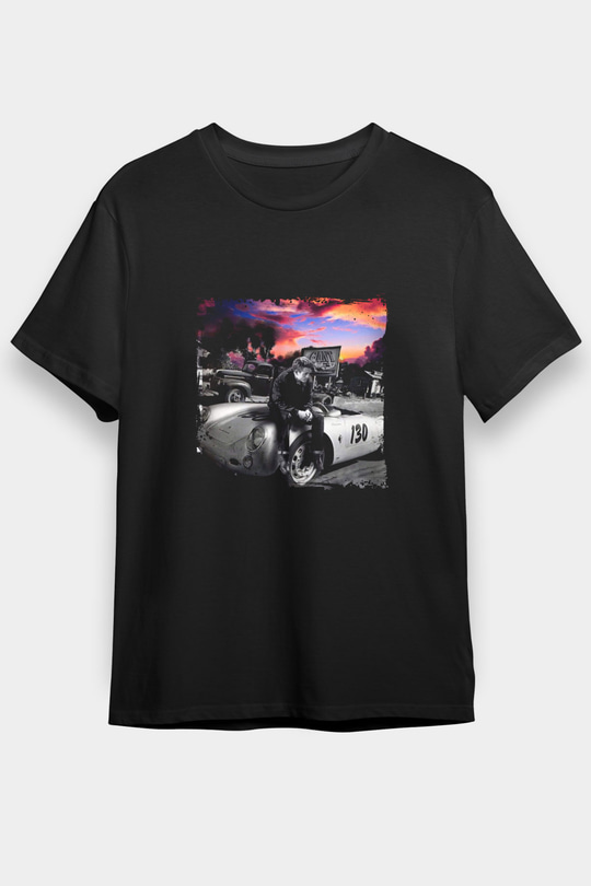 James Dean Baskılı Unisex Siyah Tişört