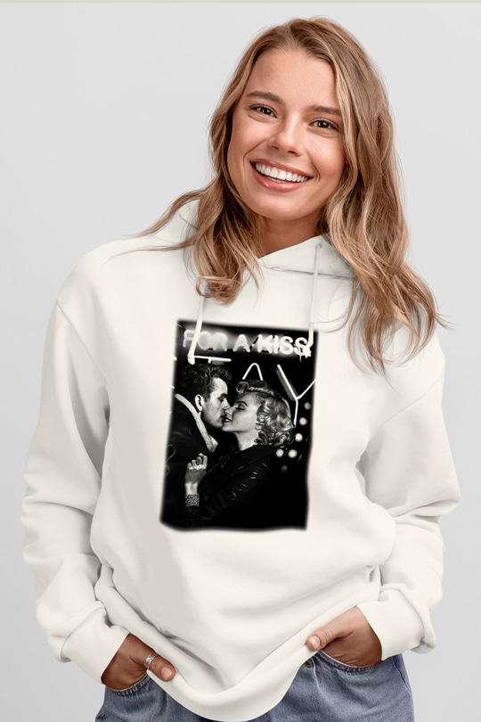 James Dean Beyaz Unisex Kapşonlu Sweatshirt