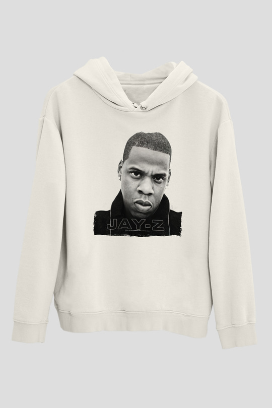 Jay-Z Beyaz Unisex Kapüşonlu Sweatshirt
