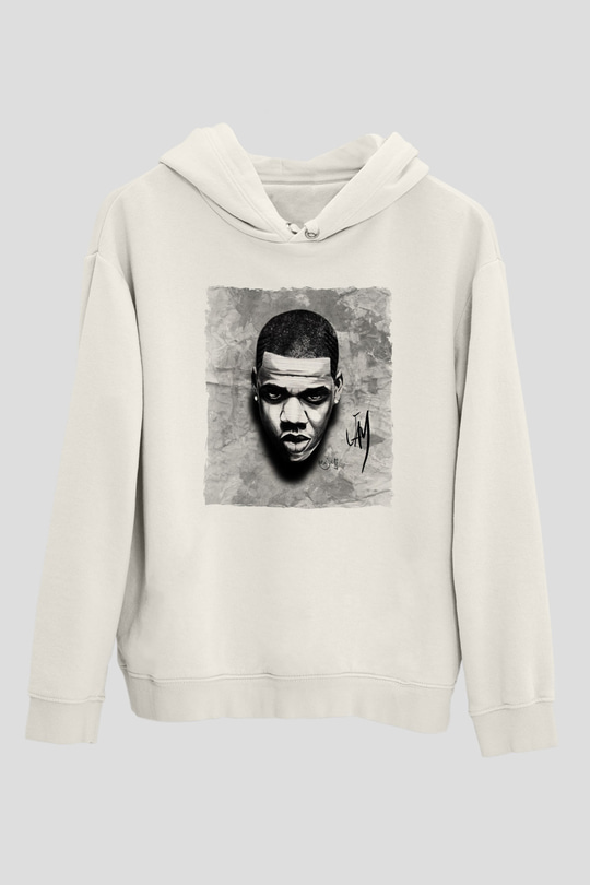 Jay-Z Beyaz Unisex Kapüşonlu Sweatshirt