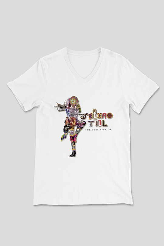 Jethro Tull Beyaz Unisex V Yaka Tişört T-Shirt