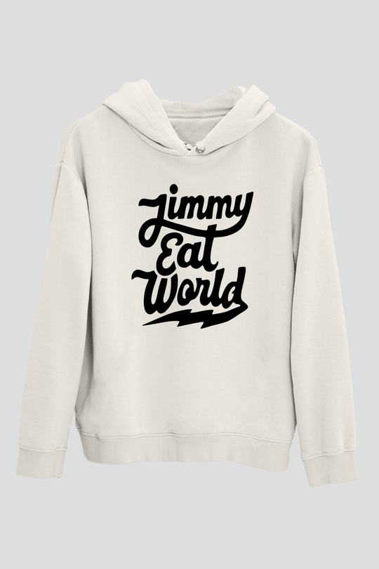 Jimmy Eat World Beyaz Unisex Kapüşonlu Sweatshirt