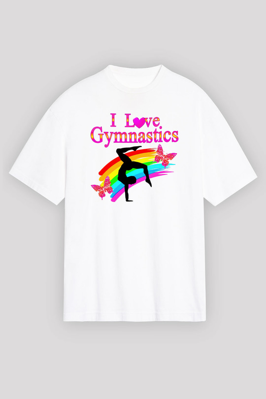 Jimnastik Beyaz Unisex Oversize Tişört T-Shirt