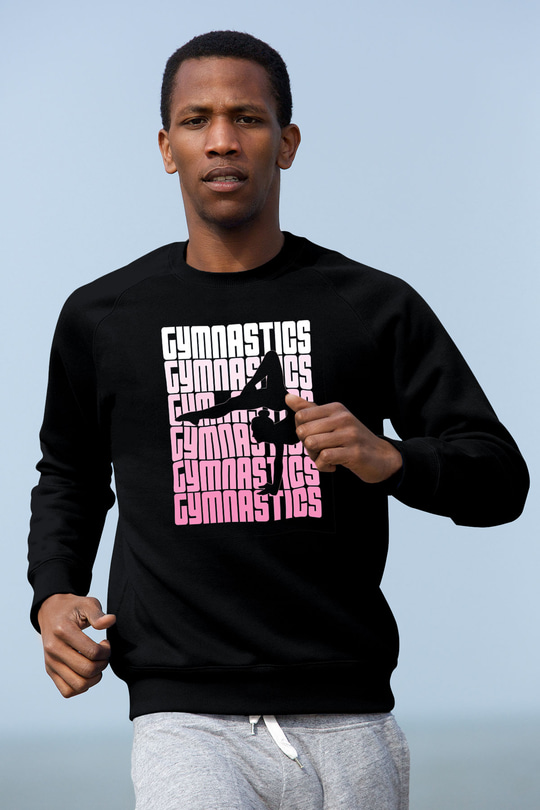 Jimnastikçi Siyah Unisex Sweatshirt