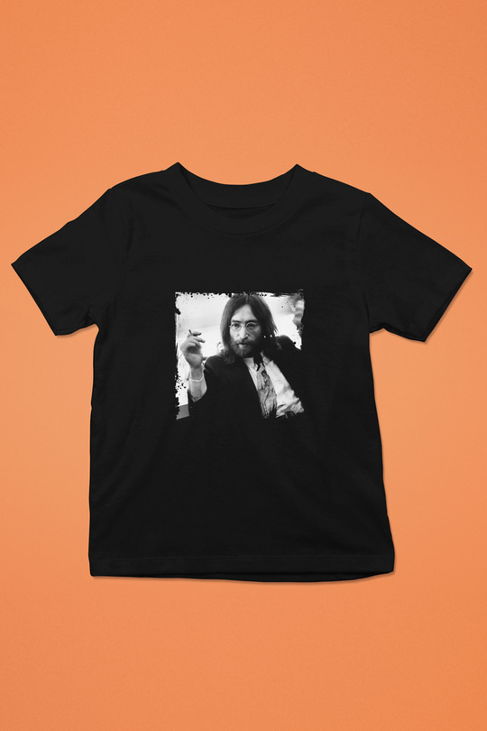 John Lennon Baskılı Unisex Siyah Çocuk Tişört