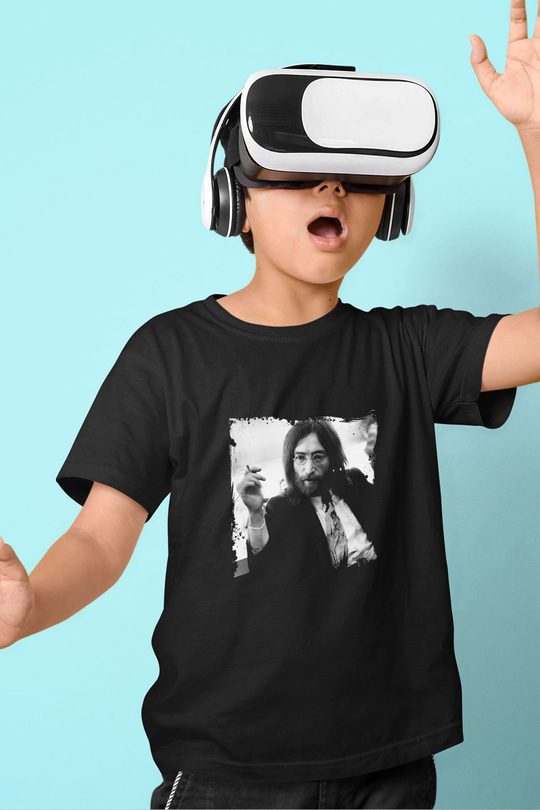 John Lennon Baskılı Unisex Siyah Çocuk Tişört