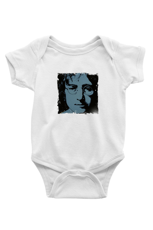 John Lennon Unisex Baskılı Beyaz Bebek Body - Zıbın