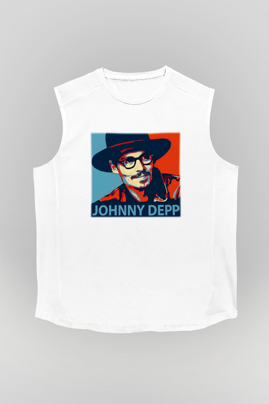 Johnny Depp Beyaz Unisex Kolsuz Tişört