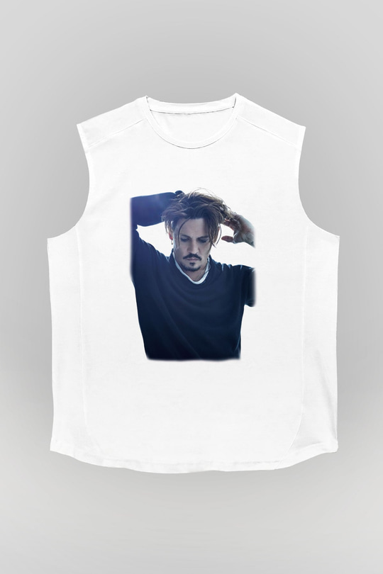 Johnny Depp Beyaz Unisex Kolsuz Tişört