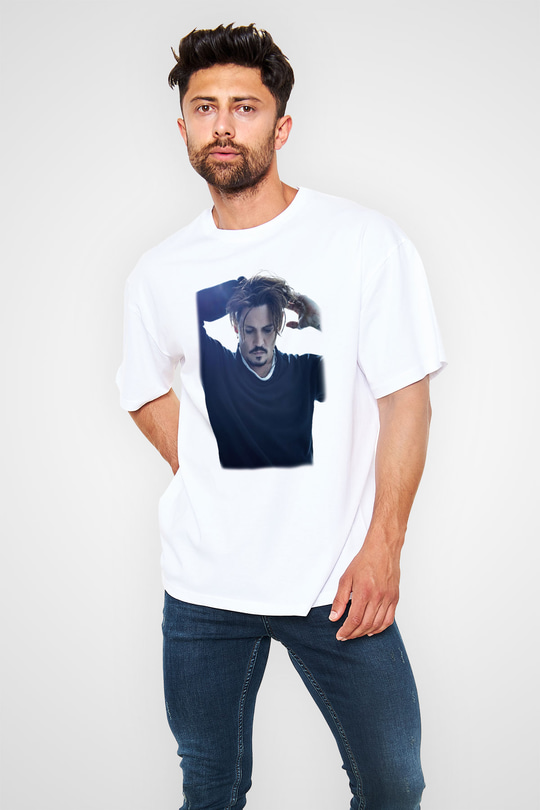 Johnny Depp Beyaz Unisex Oversize Tişört T-Shirt