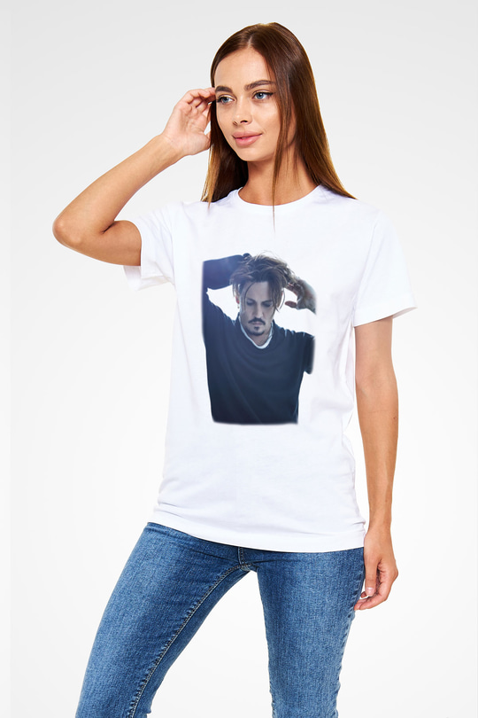 Johnny Depp Beyaz Unisex Tişört T-Shirt - TişörtFabrikası