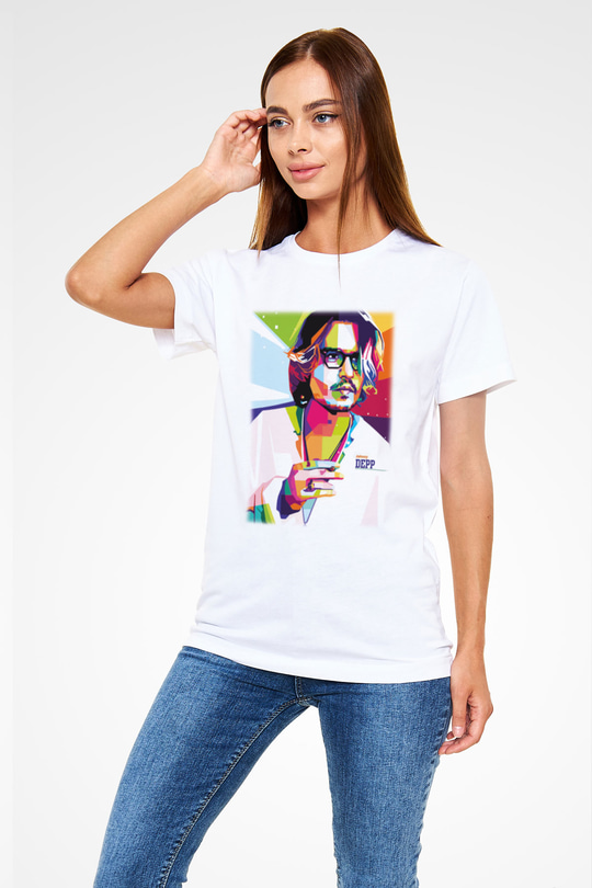 Johnny Depp Beyaz Unisex Tişört T-Shirt - TişörtFabrikası