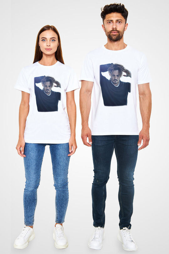 Johnny Depp Beyaz Unisex Tişört T-Shirt - TişörtFabrikası