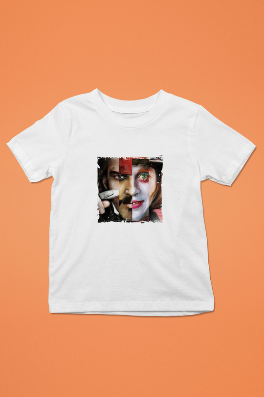 Johnny Depp Unisex Baskılı Beyaz Çocuk Tişört