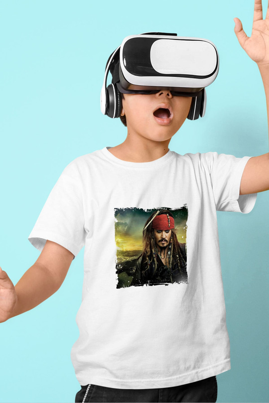 Johnny Depp Unisex Baskılı Beyaz Çocuk Tişört