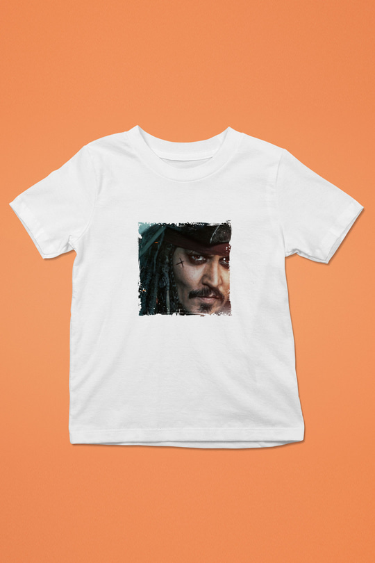 Johnny Depp Unisex Baskılı Beyaz Çocuk Tişört