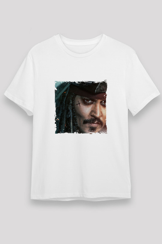Johnny Depp Unisex Baskılı Beyaz Tişört