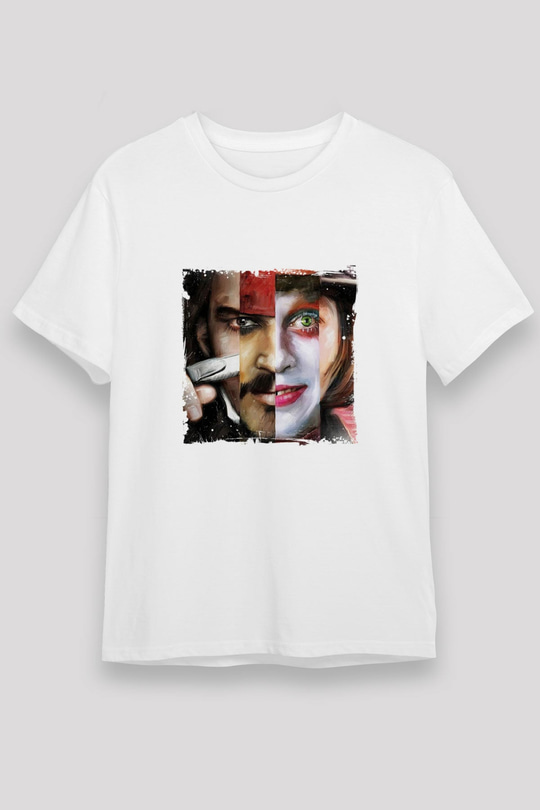 Johnny Depp Unisex Baskılı Beyaz Tişört
