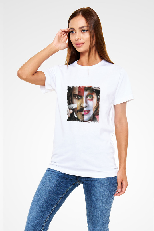 Johnny Depp Unisex Baskılı Beyaz Tişört