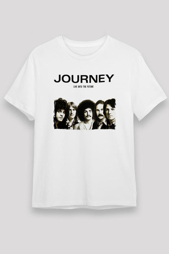 Journey Baskılı Unisex Beyaz Tişört - Tshirt