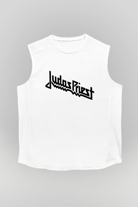 Judas Priest Beyaz Unisex Kolsuz Tişört
