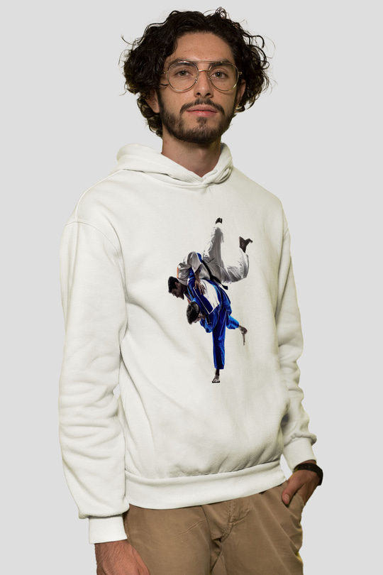 Judo Beyaz Unisex Hoodie