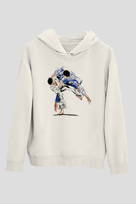 Judo Beyaz Unisex Hoodie