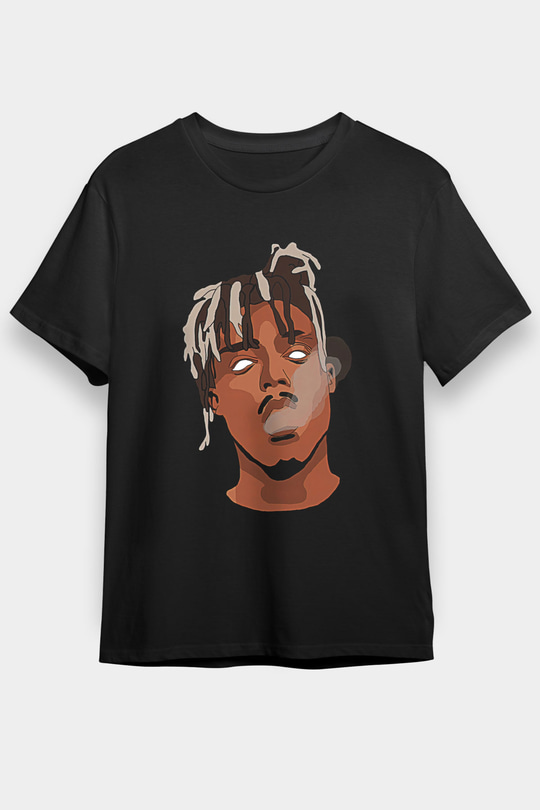 Juice Wrld Baskılı Unisex Siyah Tişört - Tshirt