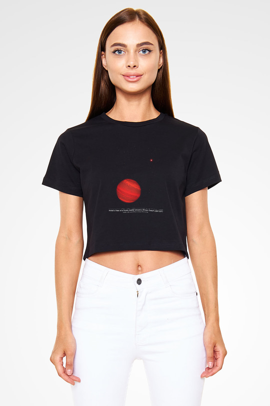 Jüpiter Siyah Crop Top Tişört