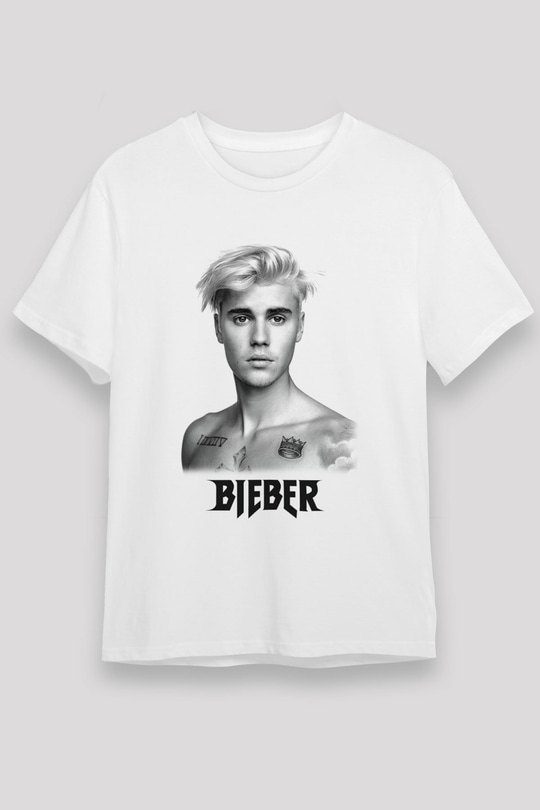 Justin Bieber Beyaz Unisex Tişört T-Shirt - TişörtFabrikası