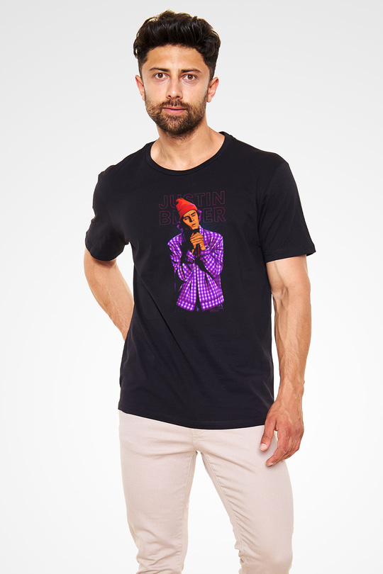 Justin Bieber Siyah Unisex Tişört T-Shirt - TişörtFabrikası