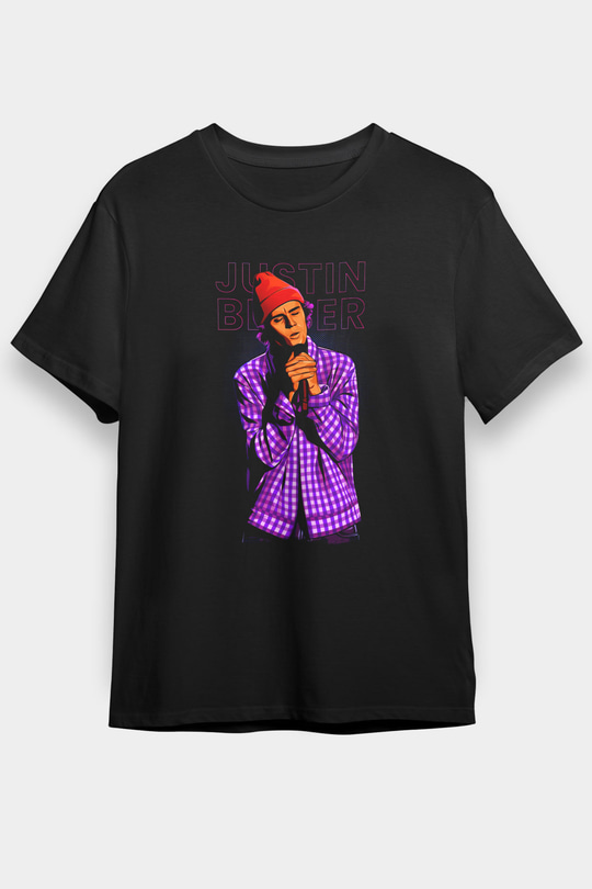 Justin Bieber Siyah Unisex Tişört T-Shirt - TişörtFabrikası