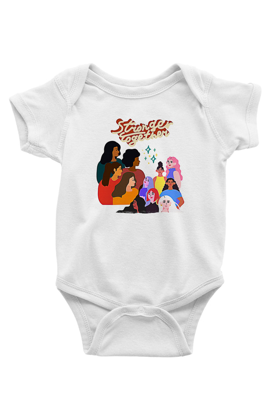 Kadınlar Günü Baskılı Beyaz Unisex Bebek Body - Zıbın